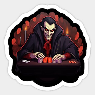 dracula playing poker Sticker